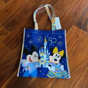 Disney WDW 50th Anniversary ~ Medium Reusable Shopping Bag ~ Mickey Minnie ~ NEW